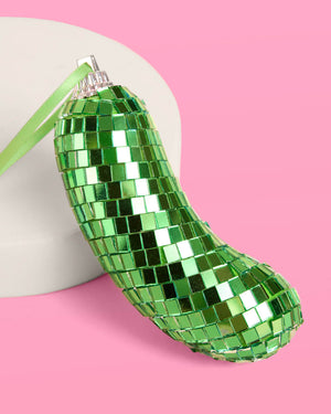 Disco Pickle Ornament - green disco ornament