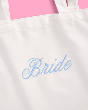 Tying the Knot Tote - embroidered canvas tote w. bows