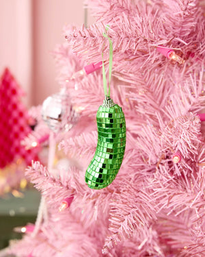 Disco Pickle Ornament - green disco ornament