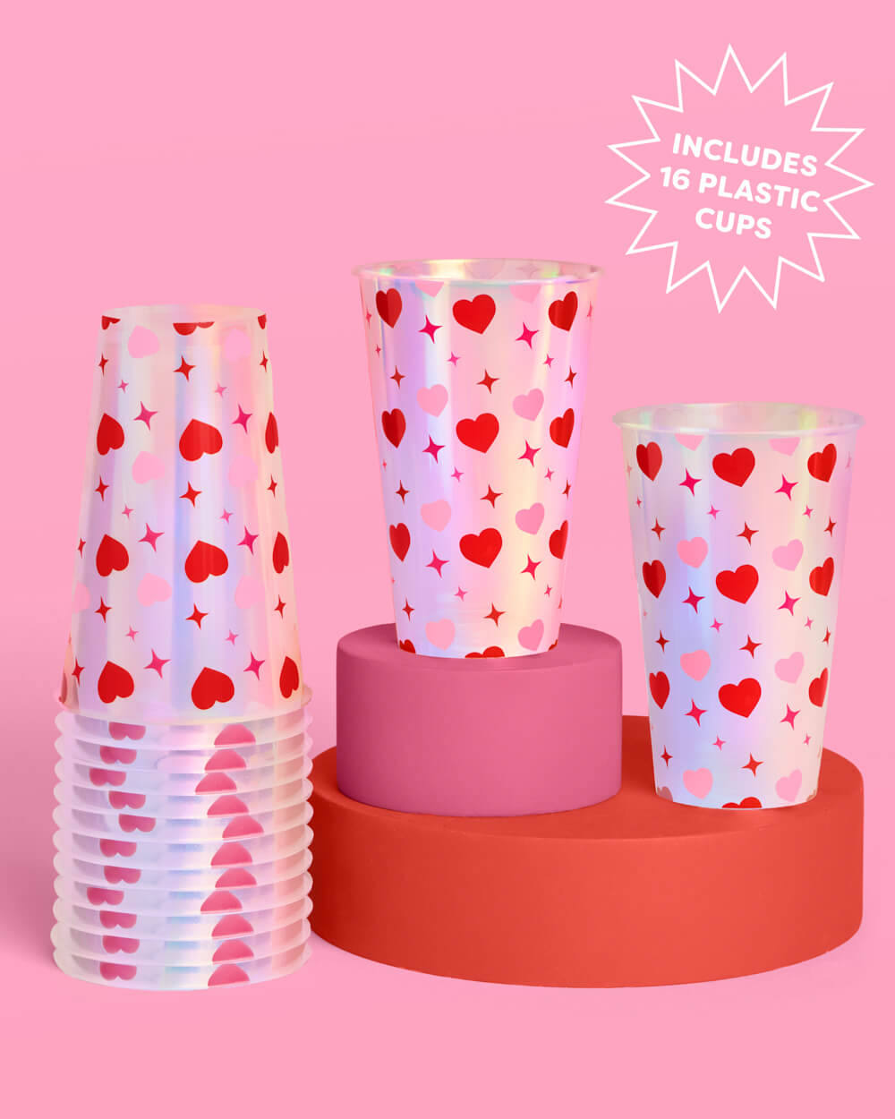 Lucky in Love Cups - 16 plastic cups