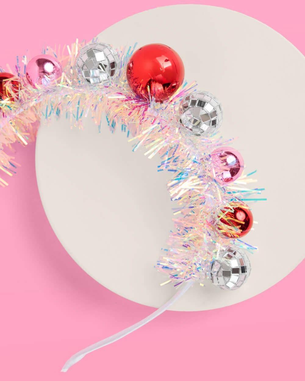 Disco Christmas Headband - ornaments + fringe headband