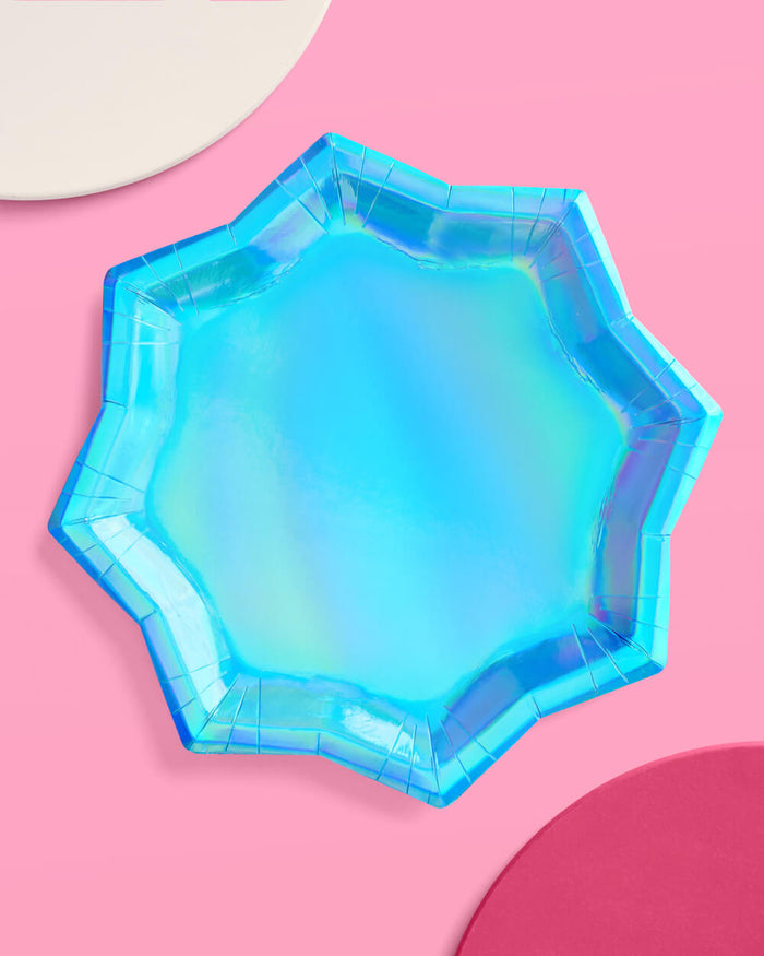 Blue Shimmer Plates - 25 paper plates