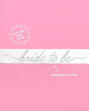 Bridal Bliss Sash - white satin sash