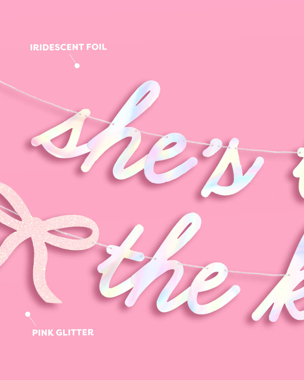 She's Tying the Knot Banner - iridescent foil banner