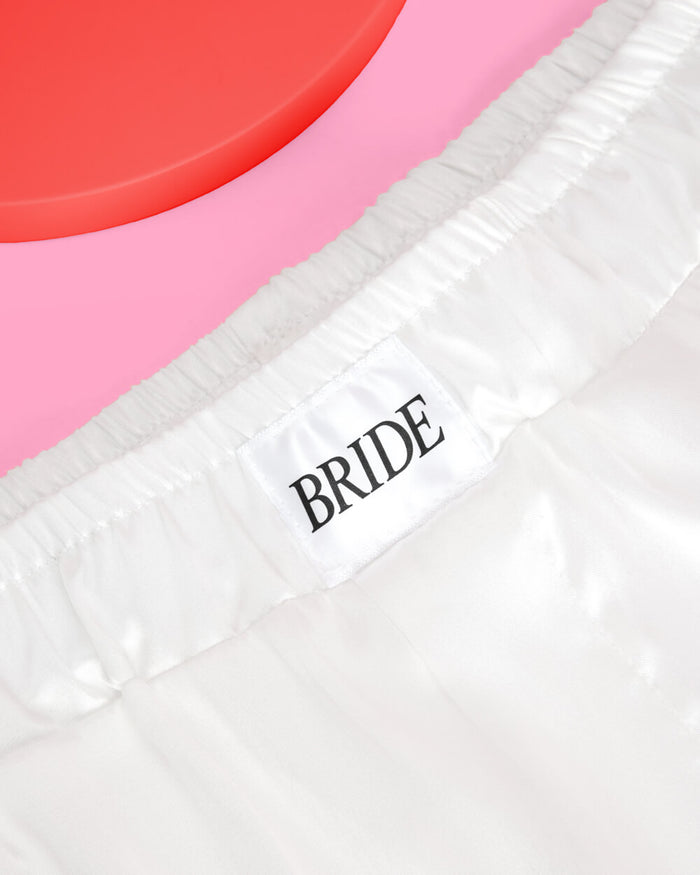 Bride Boxers - white satin shorts