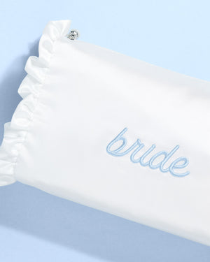 The Bride Beauty Bag - embroidered satin bag