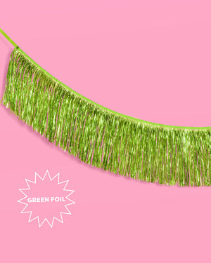 Limelight Fringe - lime green foil banner