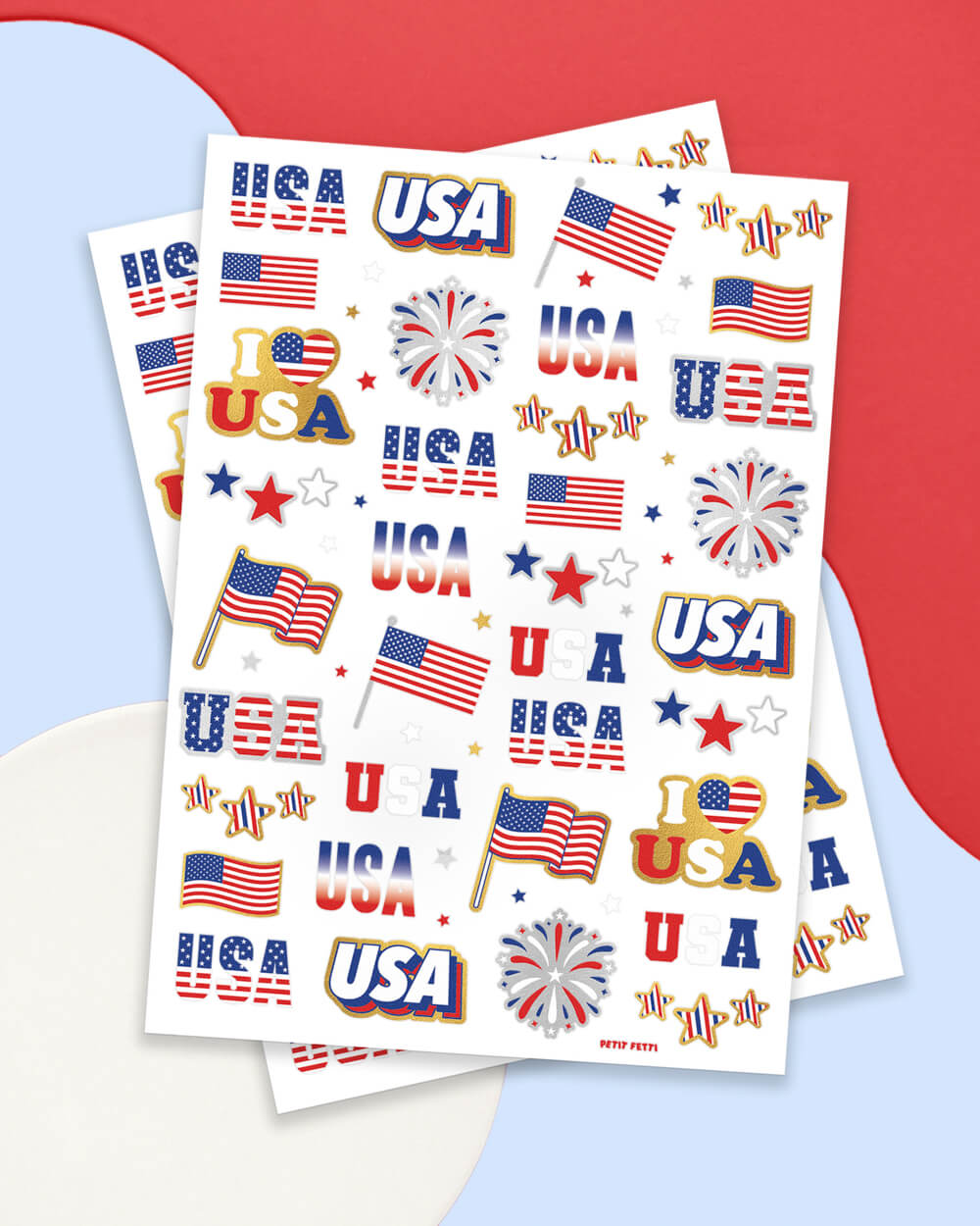 Stars & Stripes Tats - 70 foil temporary tattoos