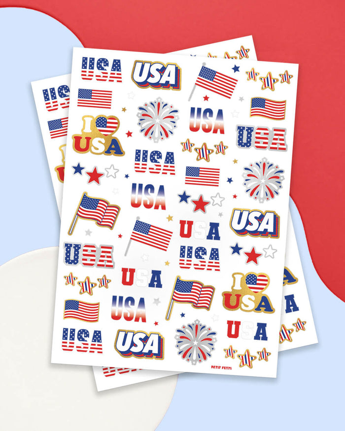 Stars & Stripes Tats - 70 foil temporary tattoos