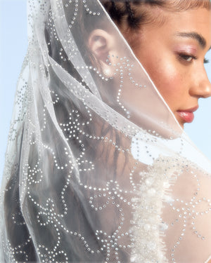 The Bow Veil - premium tulle w/ rhinestones