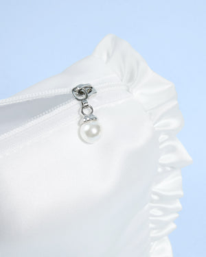 The Bride Beauty Bag - embroidered satin bag