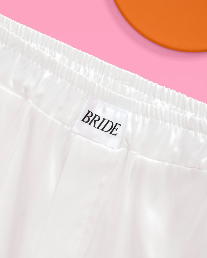 Bride Boxers - white satin shorts