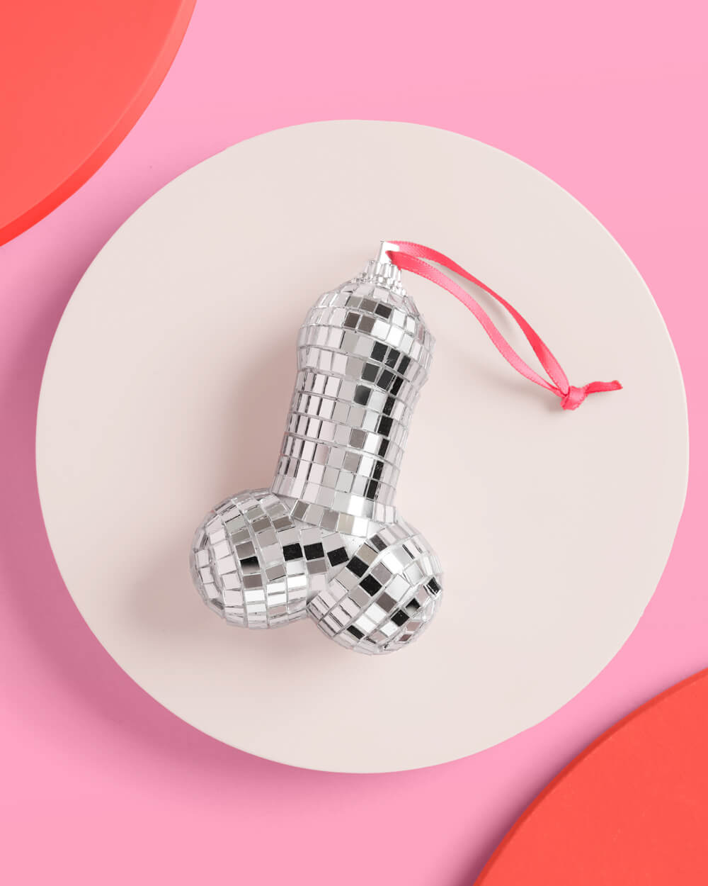 Disco Penis Ornament - silver disco ornament