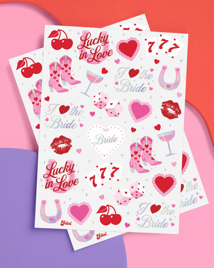 Lucky in Love Tats - 54 temporary tattoos