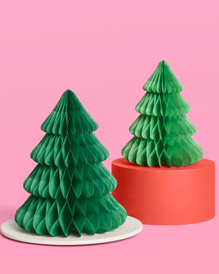 Very Merry Tree Set - 4 accordion tissue paper trees