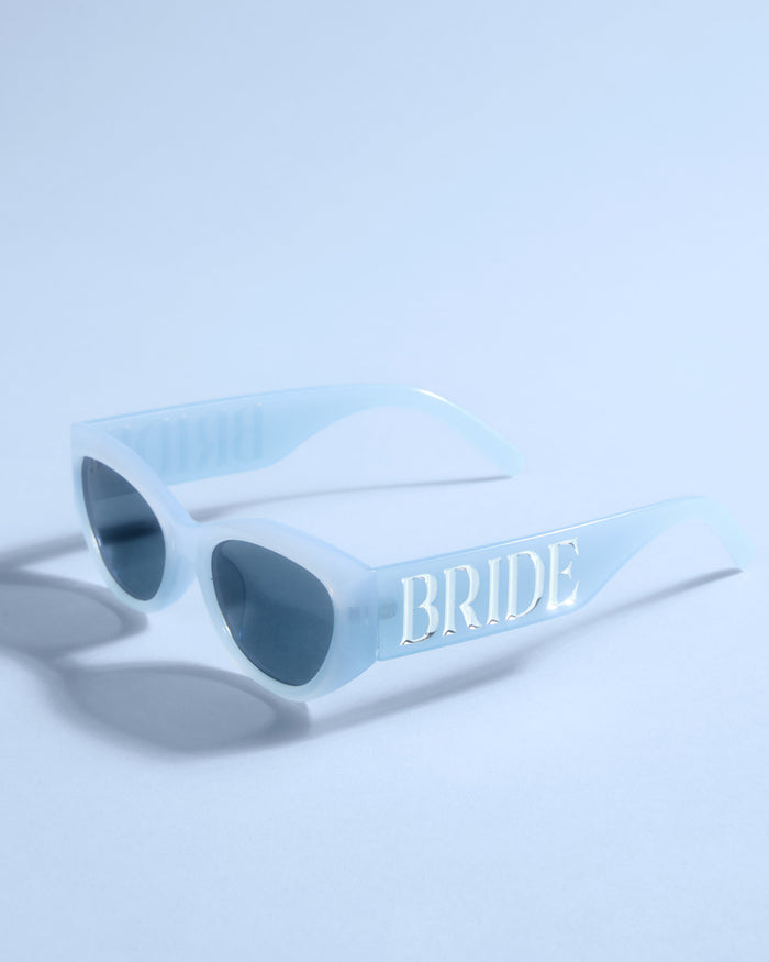 Something Blue Sunnies - bride embossed sunglasses