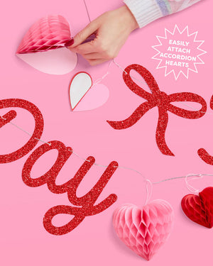 Happy Valentine's Day Banner - 3D glitter banner