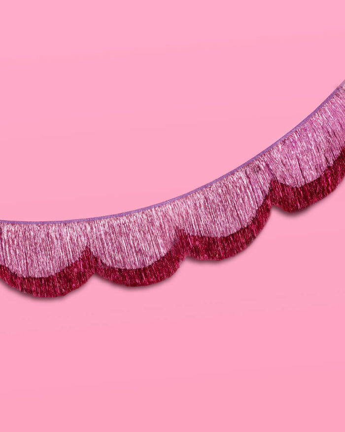 Tickled Pink Fringe - scalloped banner