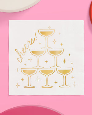 Gold Cheers Napkins - 50 foil napkins