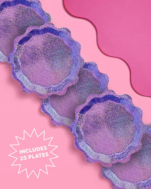 Purple Shimmer Plates - 25 paper plates