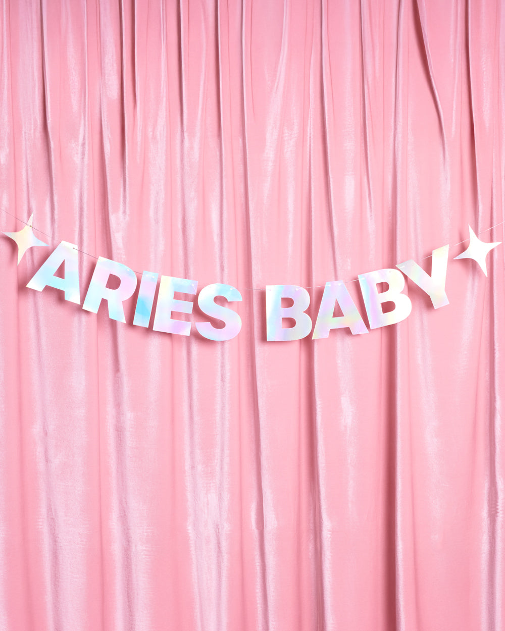 Aries Baby Banner - iridescent foil banner