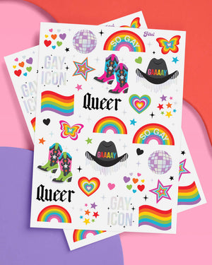 Gay Icon Tats - 52 temporary tattoos