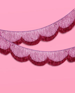 Tickled Pink Fringe - scalloped banner