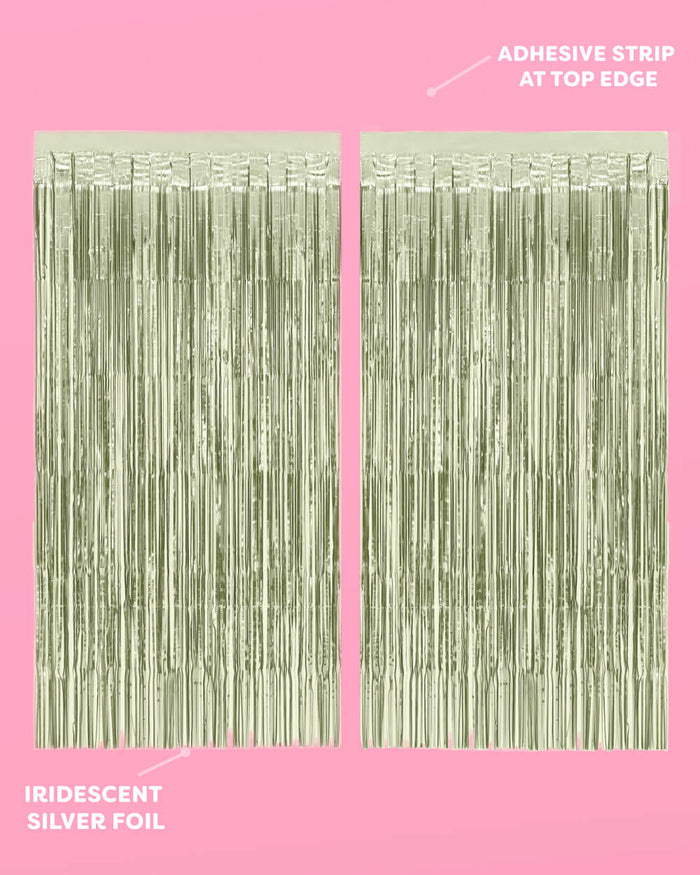 Martini Green Curtain - sage green foil curtain