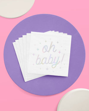 Oh Baby Napkins - 50 white napkins