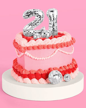 21 Disco Topper - 6 pc mirrored cake toppers