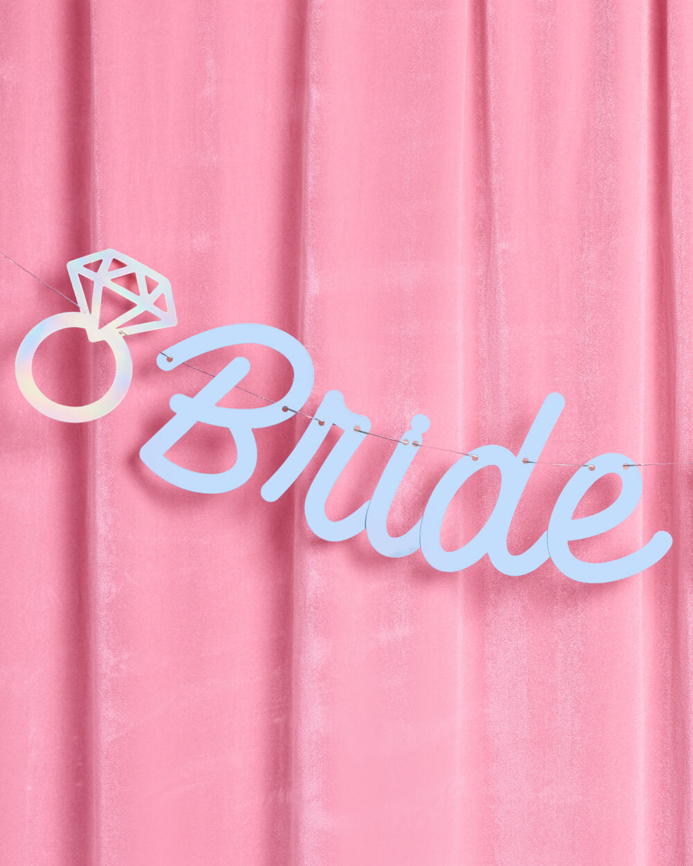 Blue Bride to Be Banner - matte blue + iridescent foil