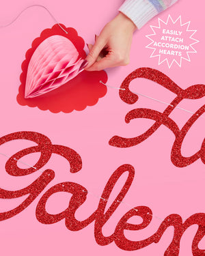 Happy Galentine's Day Banner - 3D glitter banner