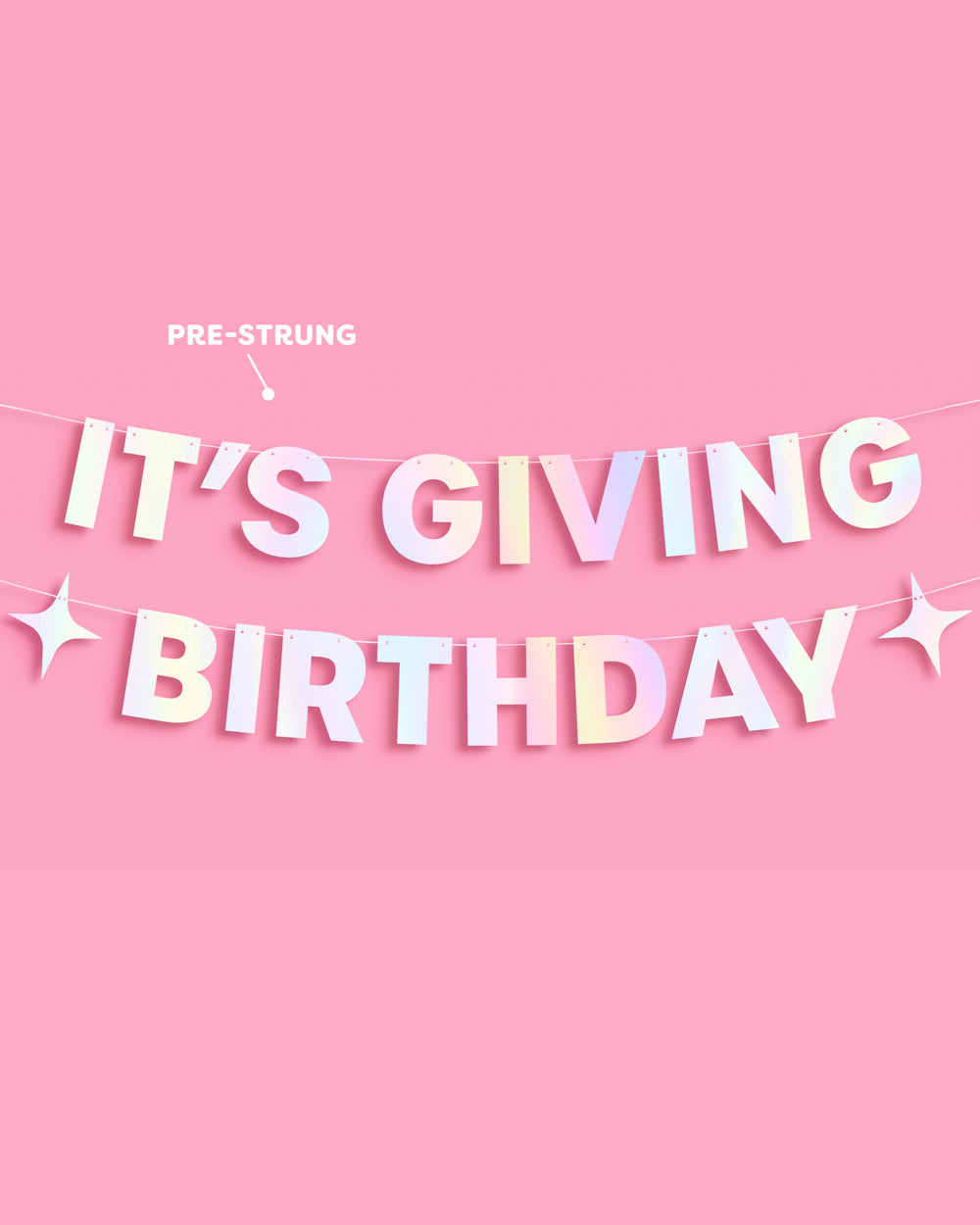 It's Giving Bday Banner - iridescent foil banner