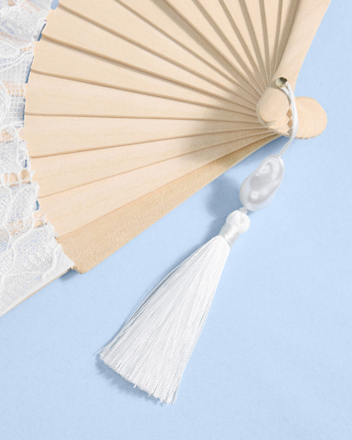 Bride to Be Fan - lace embroidered folding fan