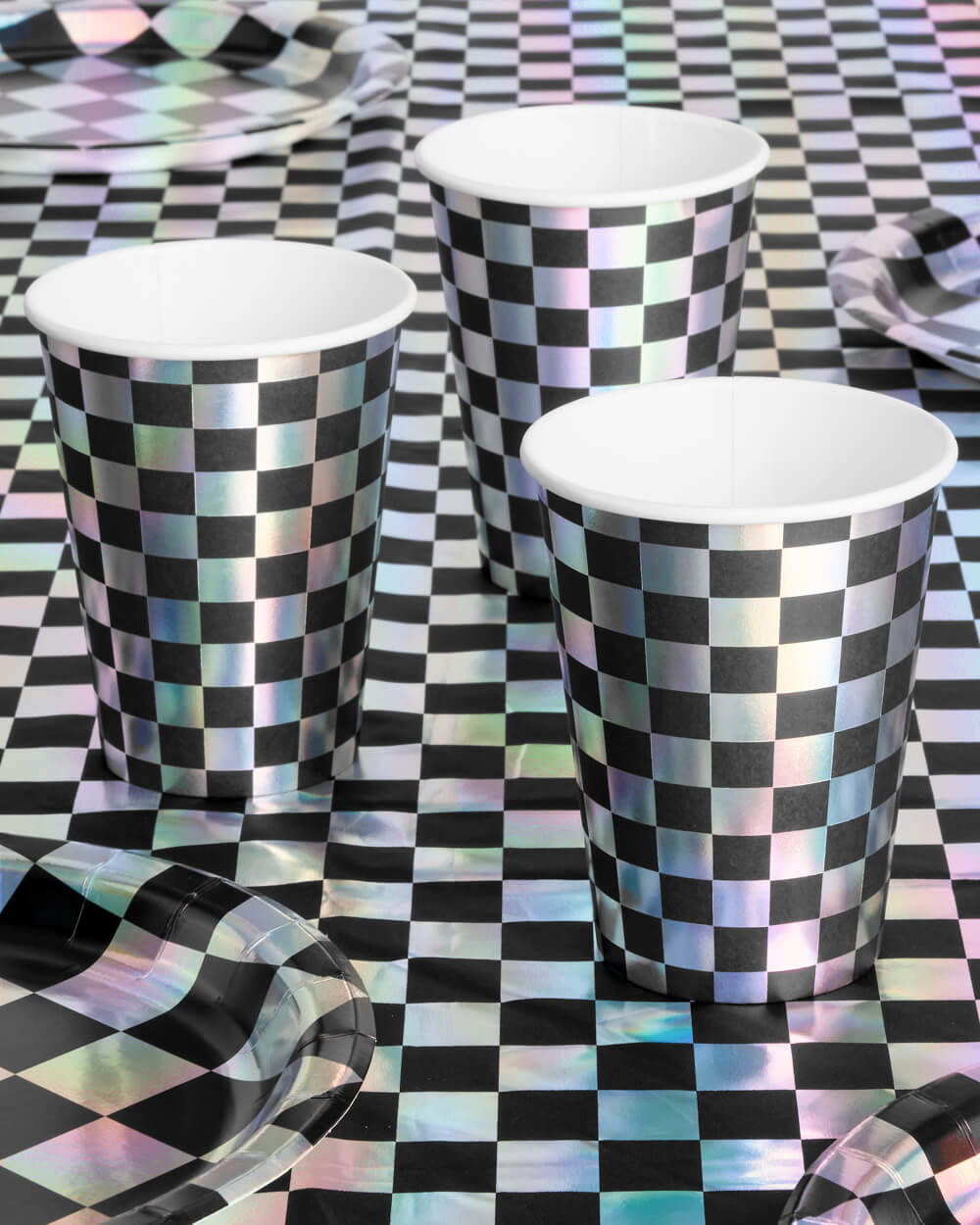 Checked Out Cups - 50 iridescent 12oz cups