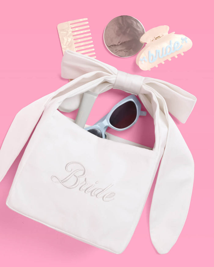 The Bride Purse - embroidered satin bag