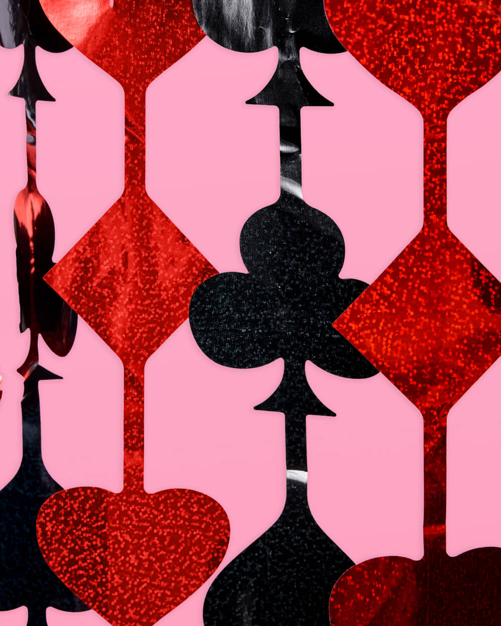 Feeling Lucky Curtain - red and black foil curtain