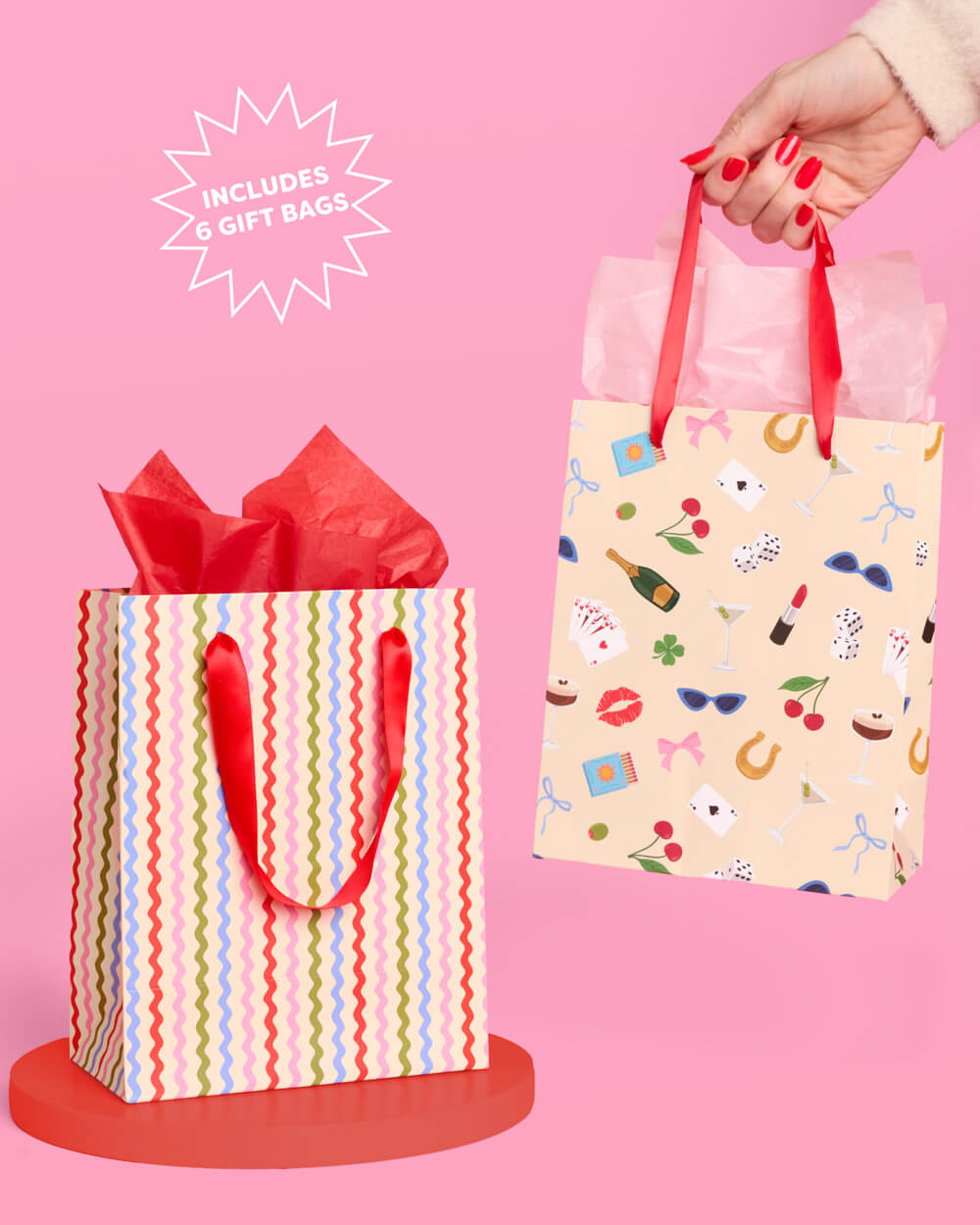 Cute Girl Gift Bag Set - 6 gift bags