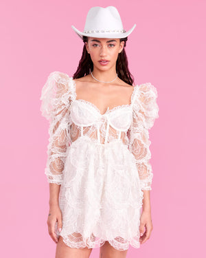 Embellished Bride Cowgirl Hat - bride hat + veil