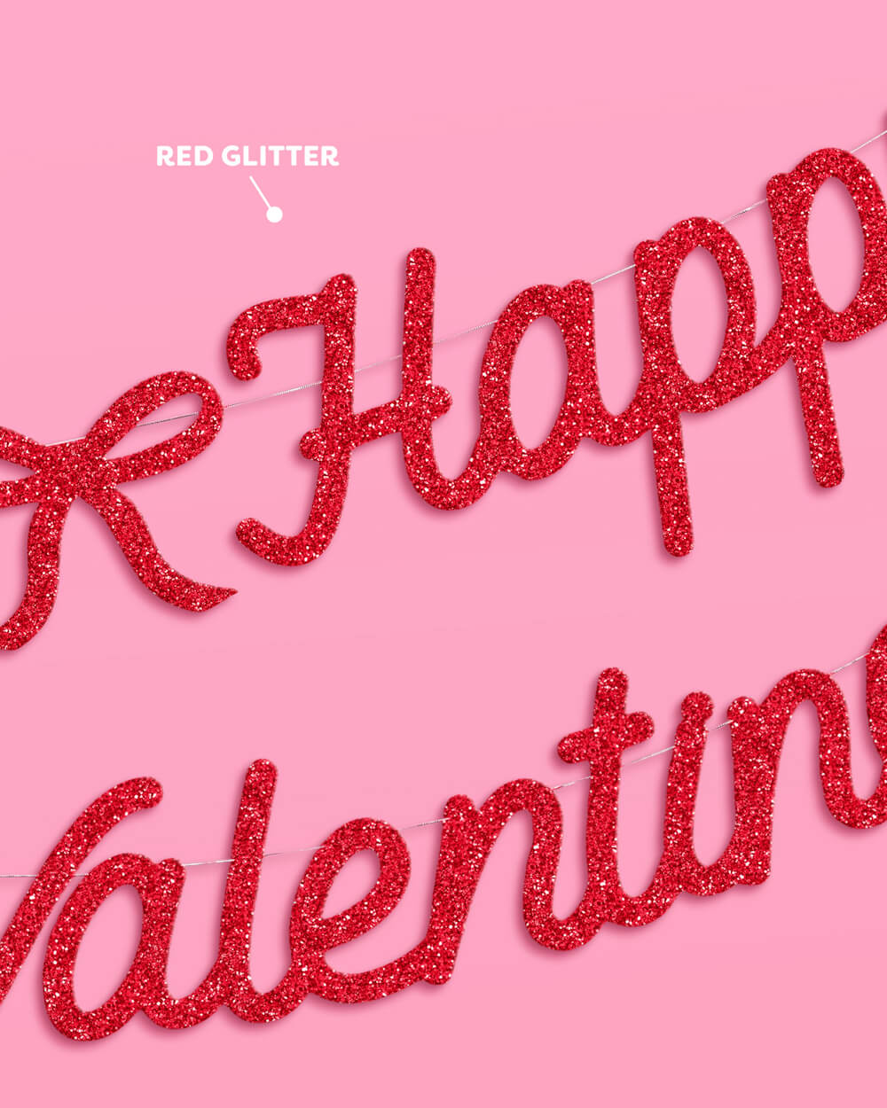 Happy Valentine's Day Banner - 3D glitter banner