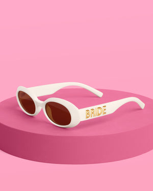 White Bride Sunnies - bride embossed sunglasses