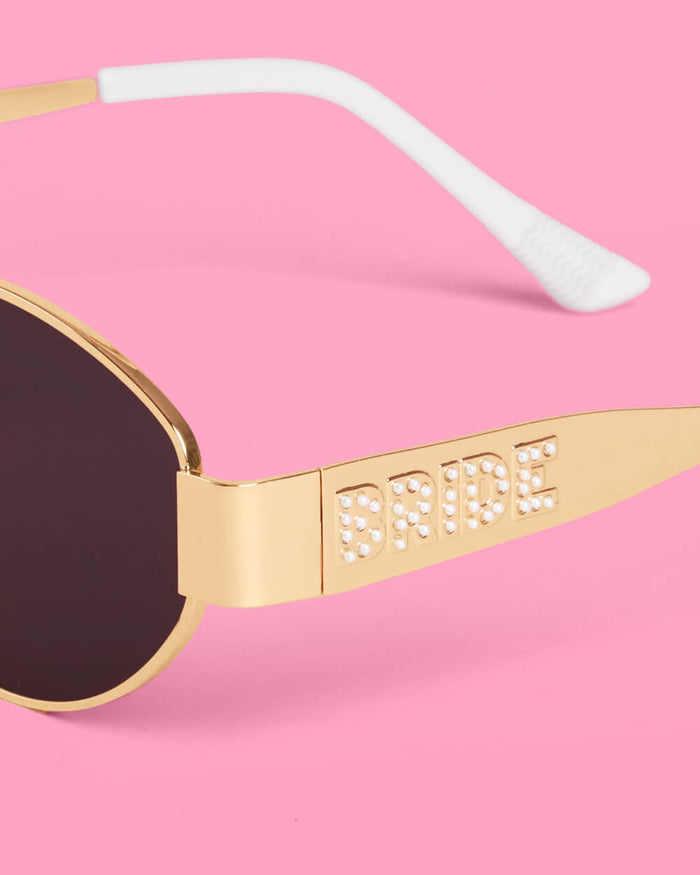 Golden Bride Sunnies - pearl embossed sunglasses