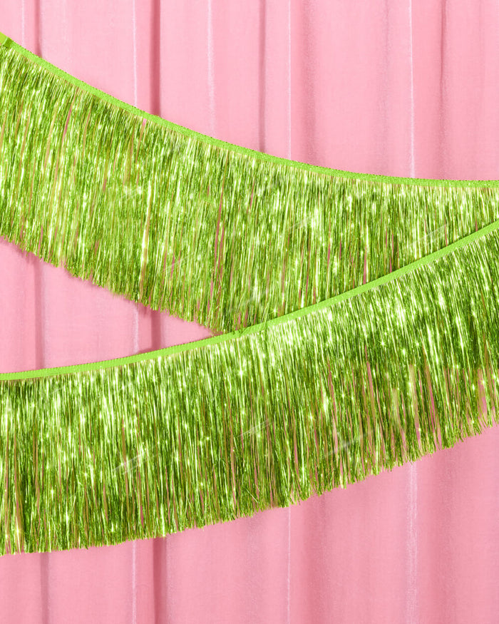 Limelight Fringe - lime green foil banner