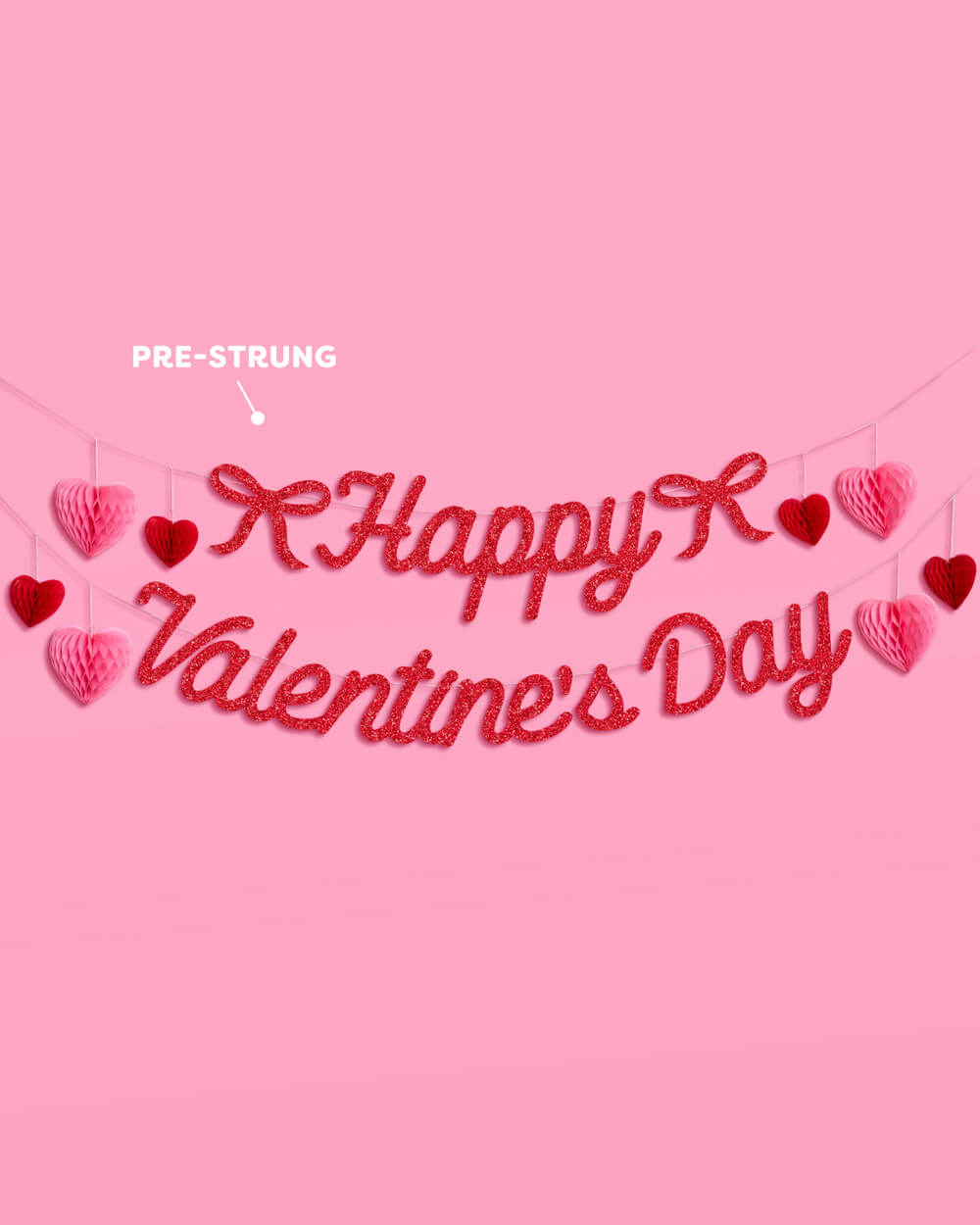 Happy Valentine's Day Banner - 3D glitter banner