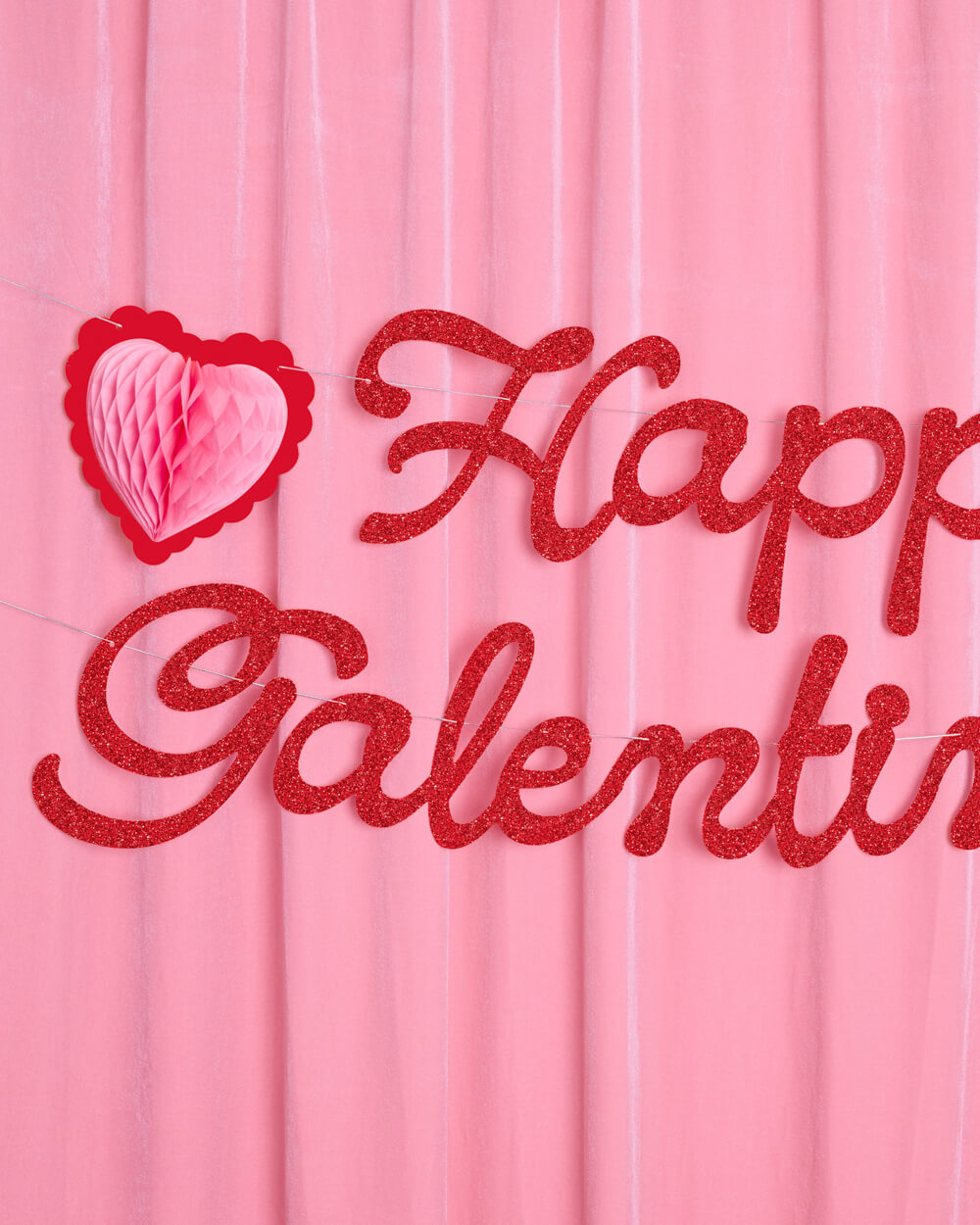 Happy Galentine's Day Banner - 3D glitter banner