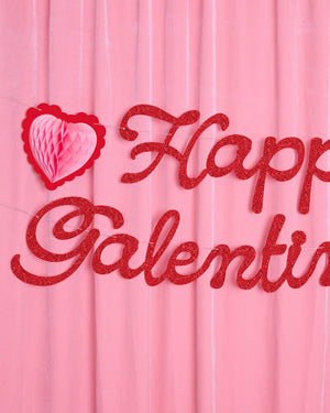 Happy Galentine's Day Banner - 3D glitter banner