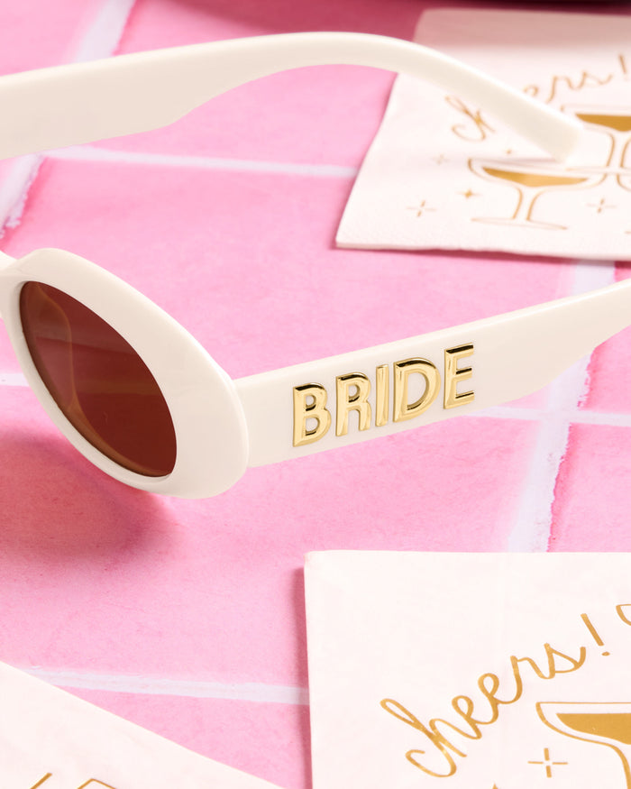 White Bride Sunnies - bride embossed sunglasses