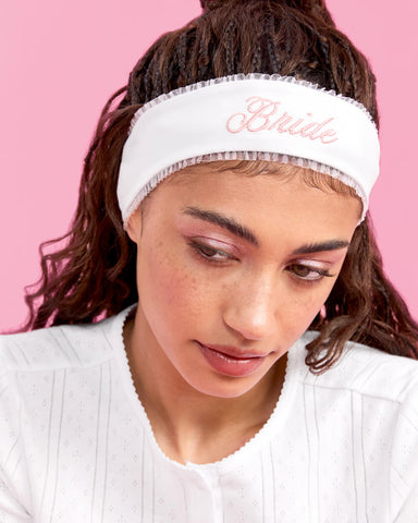 Bride Spa Headband - embroidered headband