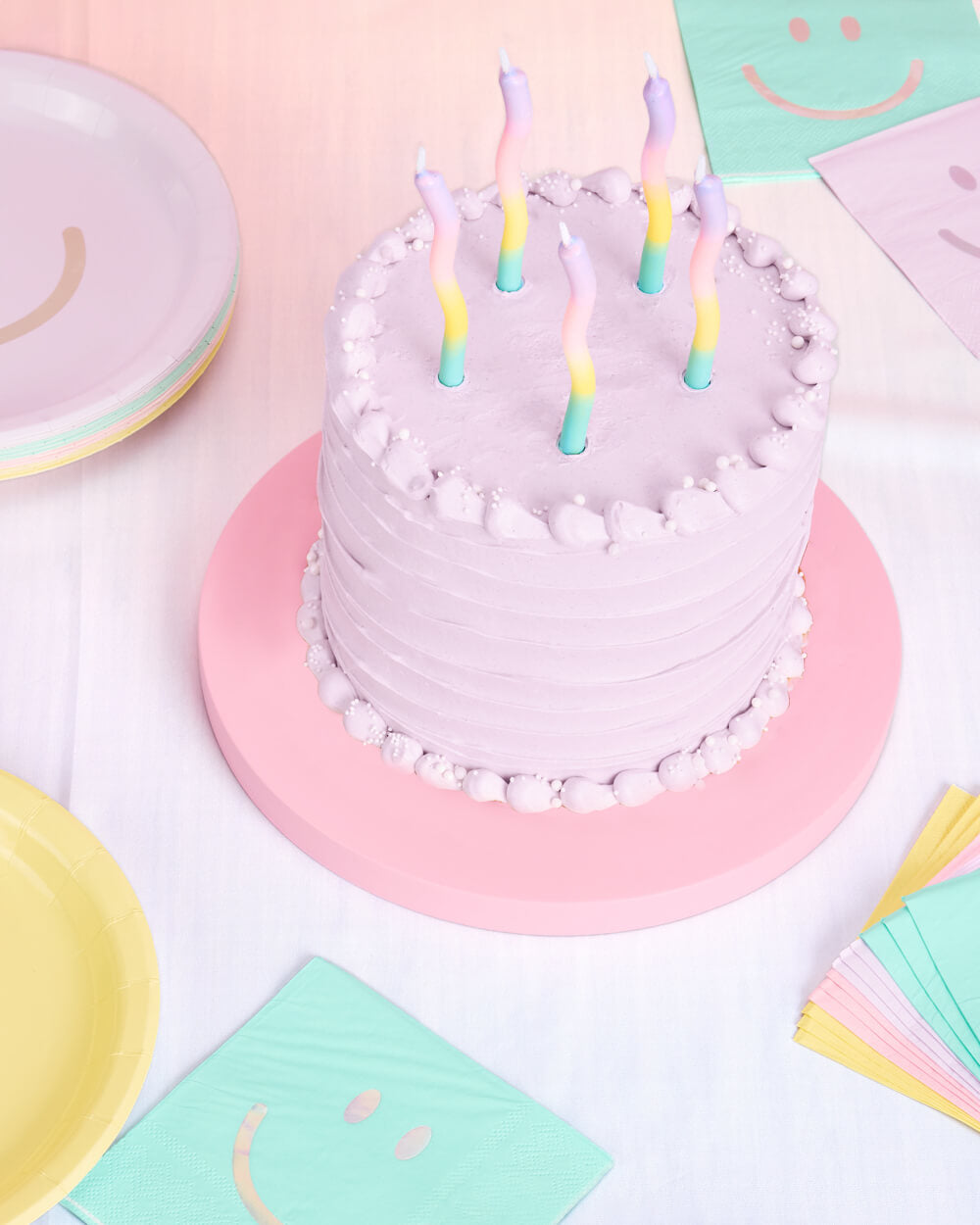 Pastel Party Candles - 8 wavy candles