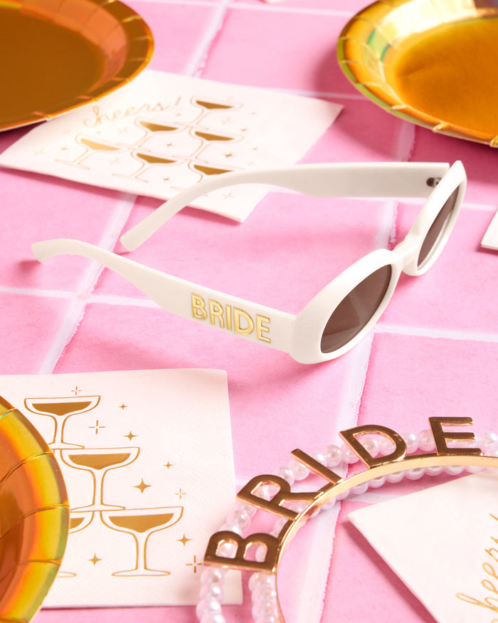 White Bride Sunnies - bride embossed sunglasses